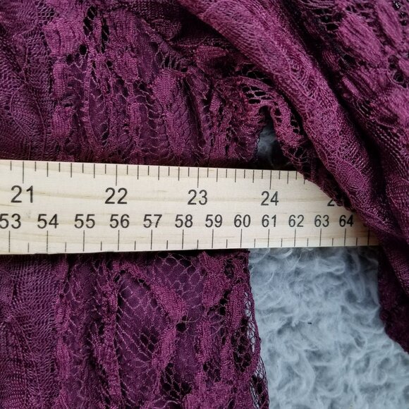 Style & Co Shirt Womens 3X Purple Layered Lace Smocked Scoop Neck Blouse - Picture 7 of 10